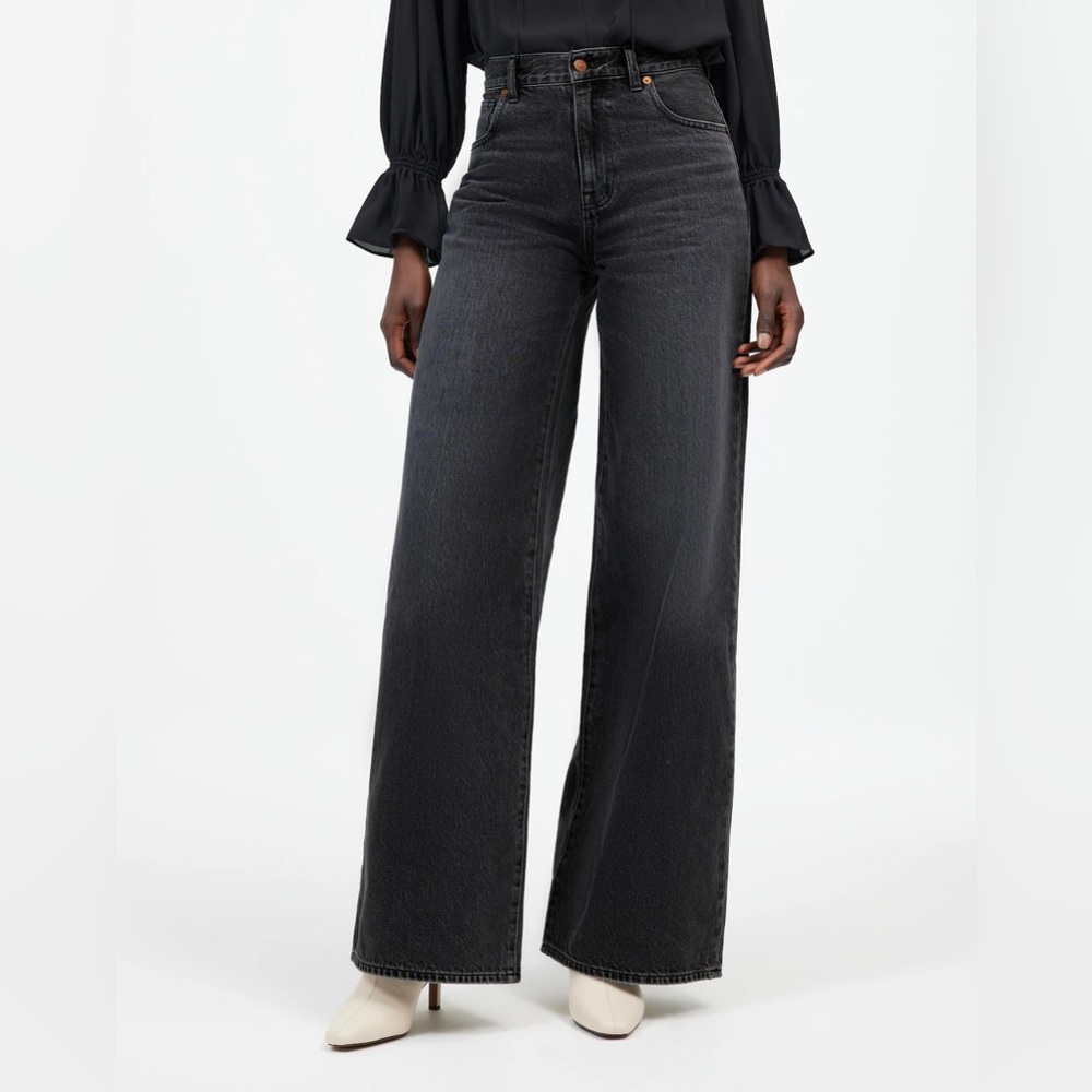 Madewell Super Wide Leg Black Jeans Size 30